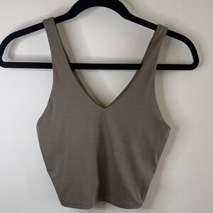 All in Motion Taupe V-neck workout Top